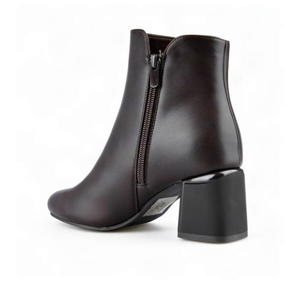 botine damă piele ecologică maro 0162427