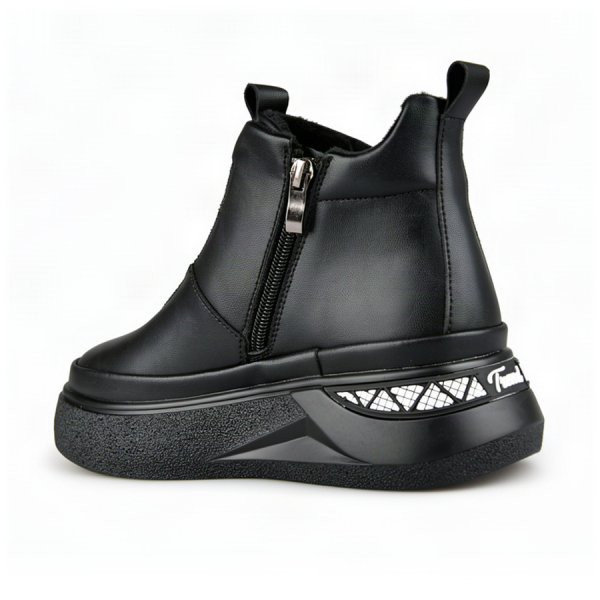 botine damă piele naturală negru 0163054