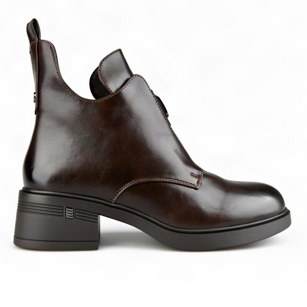 lady's boots synthetic leather dark brown 0162809