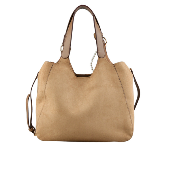lady's bag textile/synthetic leather light brown 0163276