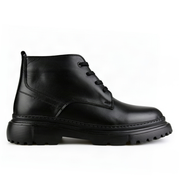 botine bărbați piele naturală negru