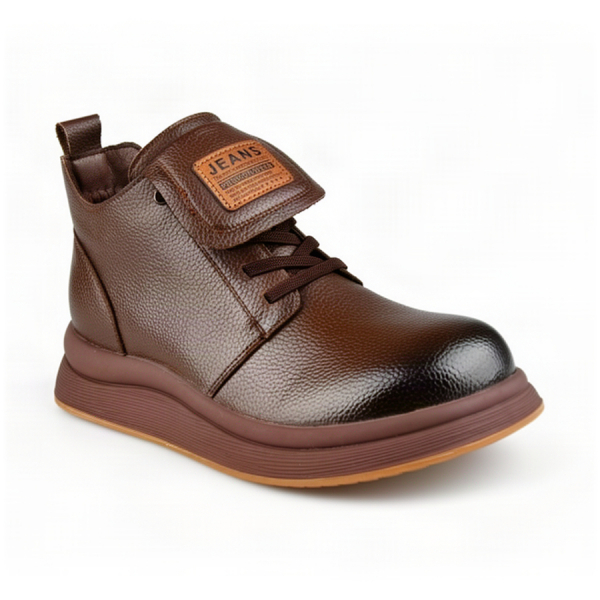 botine damă piele naturală maro închis