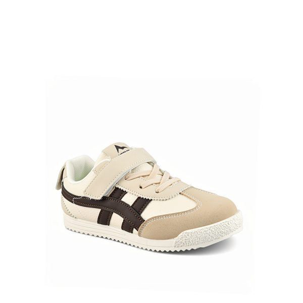 kids sneakers synthetic leather beige/brown 0161819