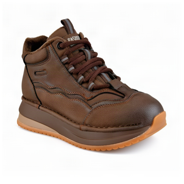 botine damă piele naturală maro închis 0162873