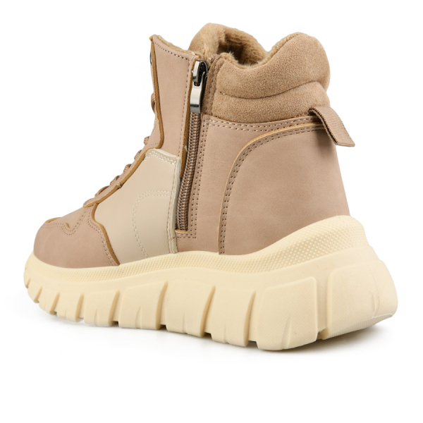 lady's boots eco leather/textile beige 0162304