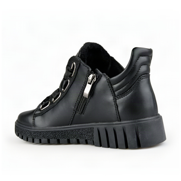botine damă piele naturală negru 0163056