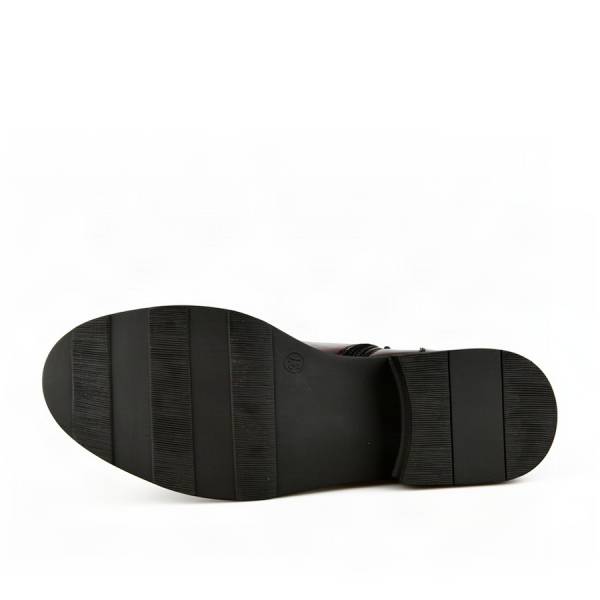 botine damă piele ecologică bordo 0162911