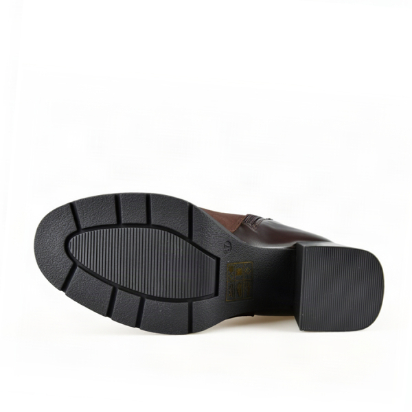 botine damă piele ecologică/textil maro 0162489