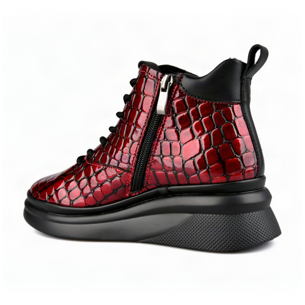 lady's boots genuin leather red 0163418