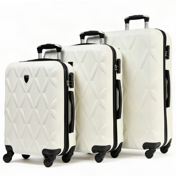 medium suitcase ABS plastic  beige 0163661
