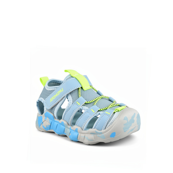 sandale copii piele ecologică/textil albastru/verde 0161793