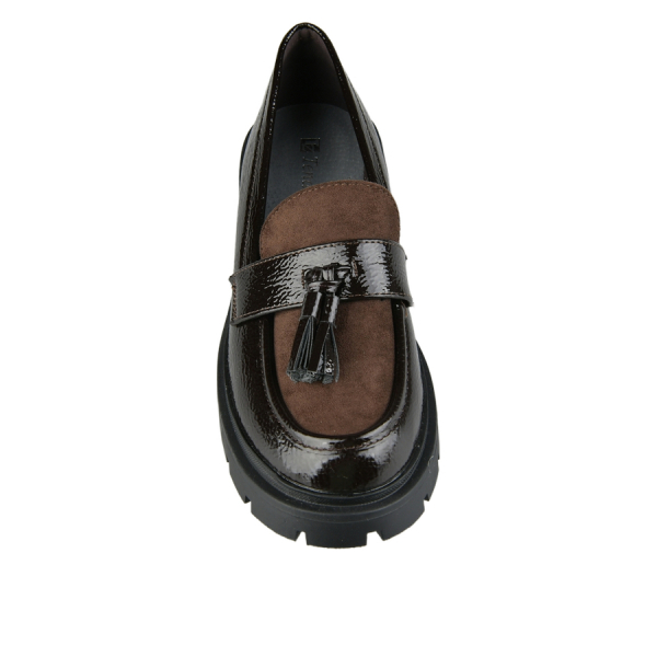 lady's shoes synthetic leather/textile dark brown 0162999