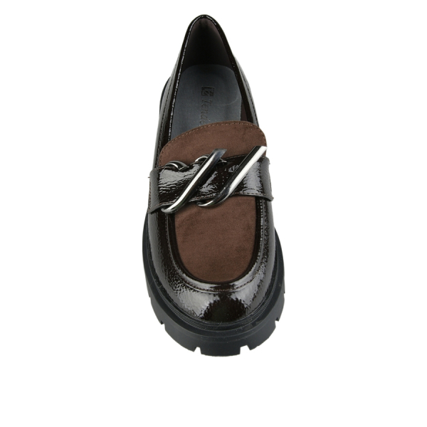 lady's shoes textile/synthetic leather brown 0163006