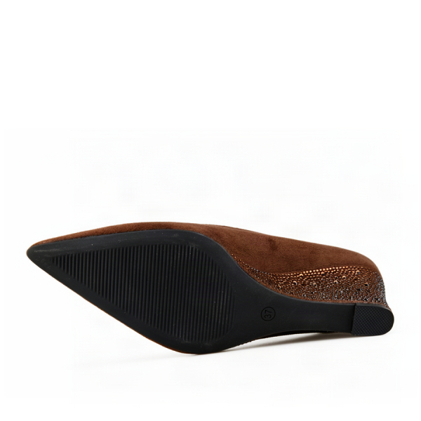 lady's shoes textile brown 0162988