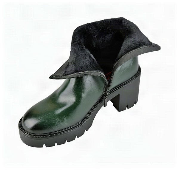 botine damă piele ecologică verde 0162908