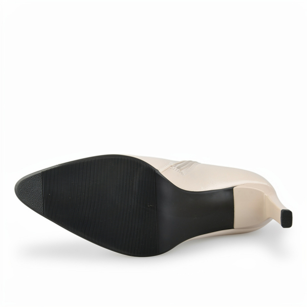 botine damă piele ecologică alb murdar 0162061