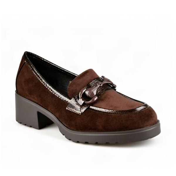pantofi damă textil/piele ecologică maro