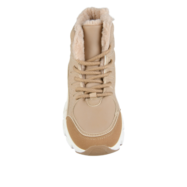 botine damă piele ecologică maro deschis 0163250