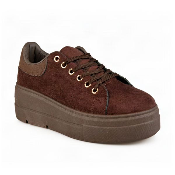 adidași damă piele ecologică/textil maro 0163311