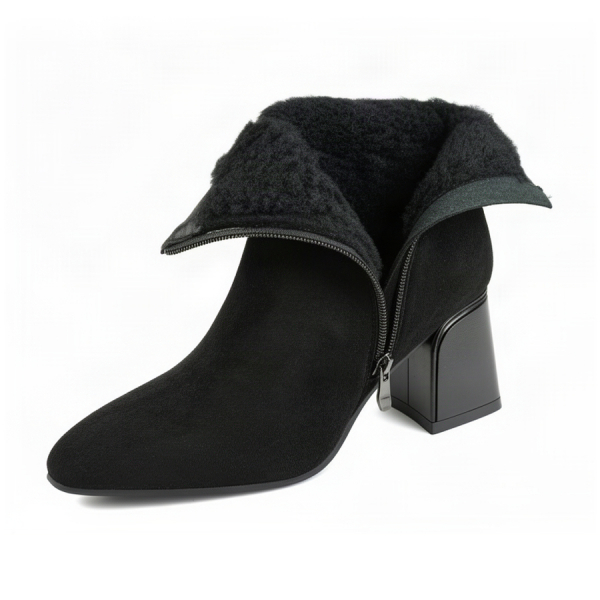 botine damă textil negru 0163402