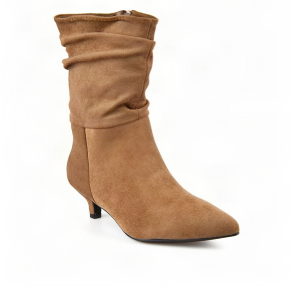 botine damă textil maro deschis