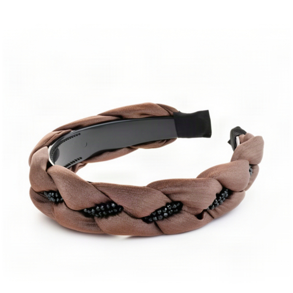 diademă pentru păr damă textil/polipropilenă maro