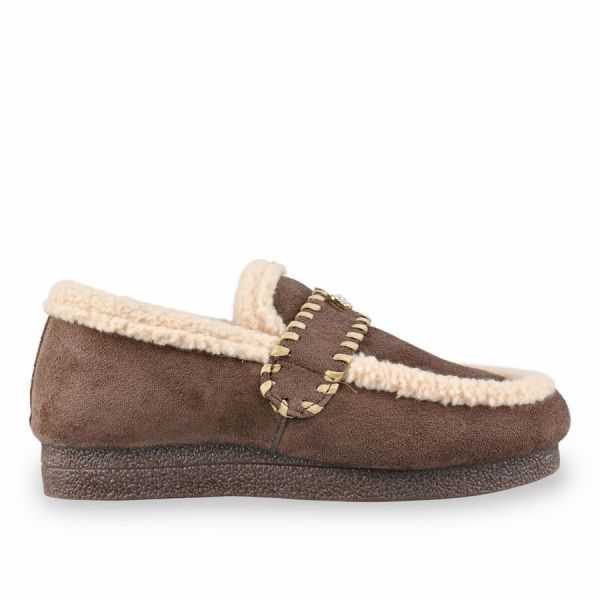 pantofi damă textil maro
