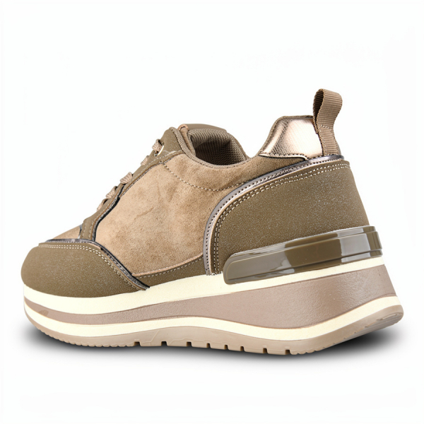 adidași damă textil/piele ecologică maro deschis 0162695