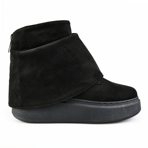botine damă textil negru