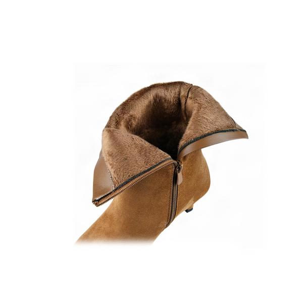 botine damă textil maro deschis 0162847
