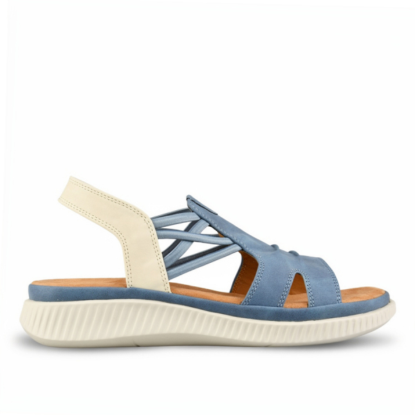 lady's sandals synthetic leather blue