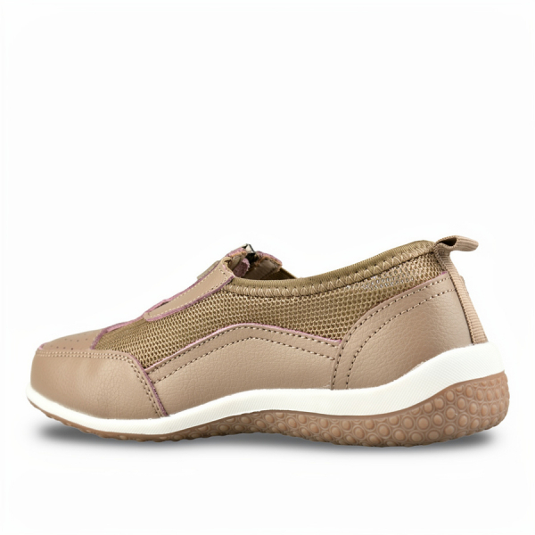 lady's shoes genuine leather/textile beige 0161633
