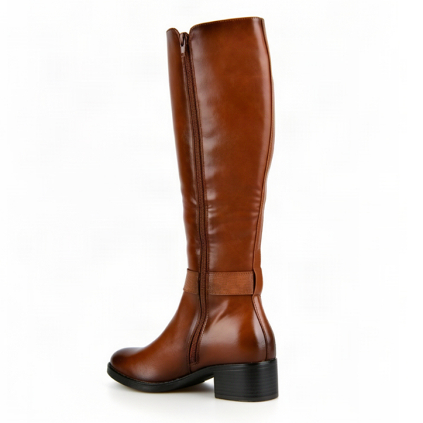 cizme damă piele ecologică/textil maro 0162921
