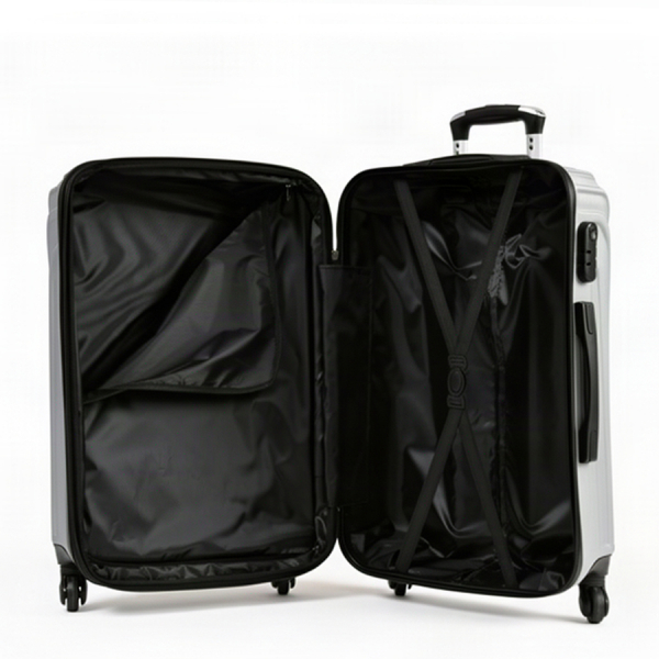 medium suitcase ABS plastic silver 0163670