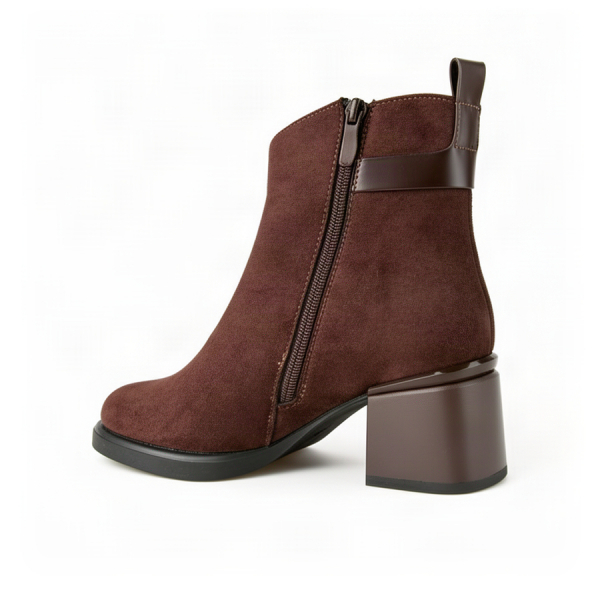 botine damă textil maro 0163401