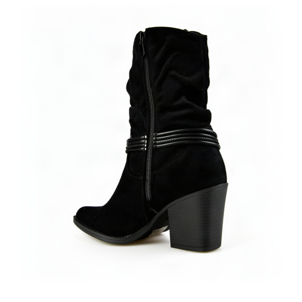 botine damă textil/piele ecologică negru 0162448
