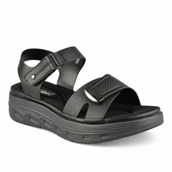 lady's sandals synthetic leather black 0161148