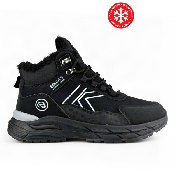 men's boots eco leather/textile black