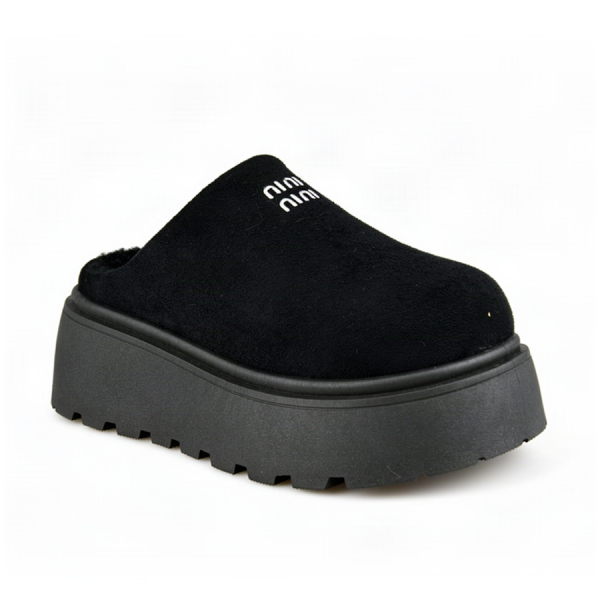 saboți damă textil negru 0163374
