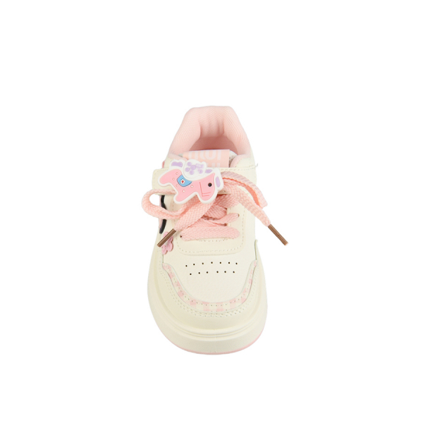 pantofi copii piele ecologică alb/roz 0161879