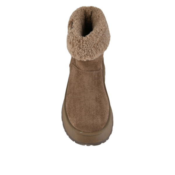 botine damă textil maro deschis 0163245