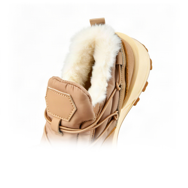 pantofi damă textil/piele ecologică maro deschis 0163091