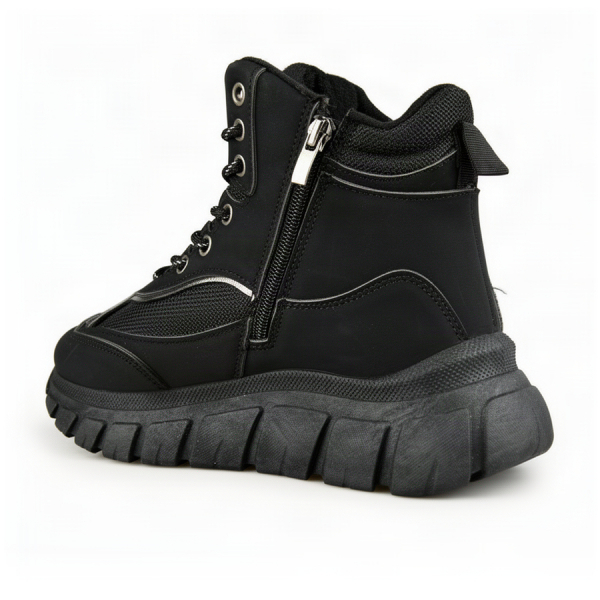 botine damă piele ecologică/textil negru 0163383