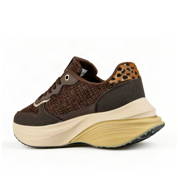 adidași damă piele ecologică/textil maro 0162593