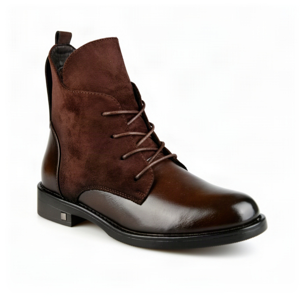 botine damă textil/piele ecologică maro 0162907
