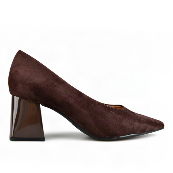 pantofi damă textil maro