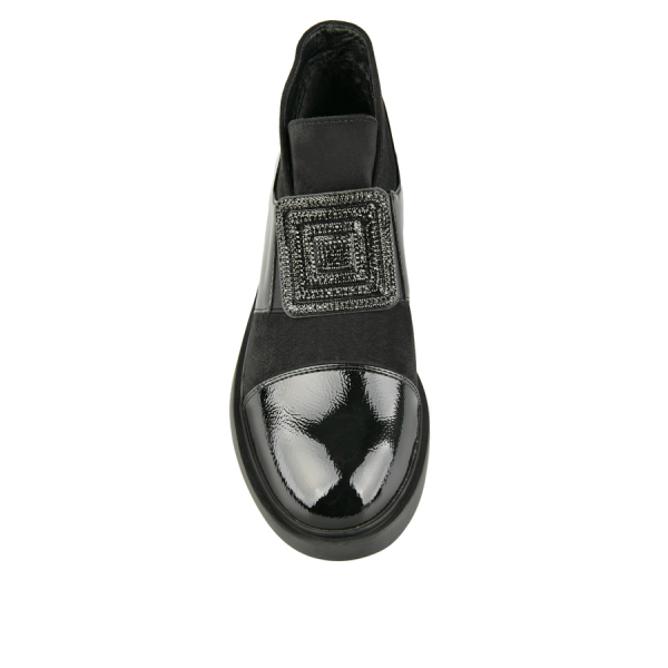 botine damă piele ecologică/textil negru 0162928