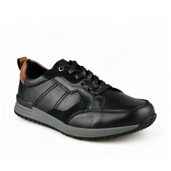 adidași bărbați piele naturală negru 0162961