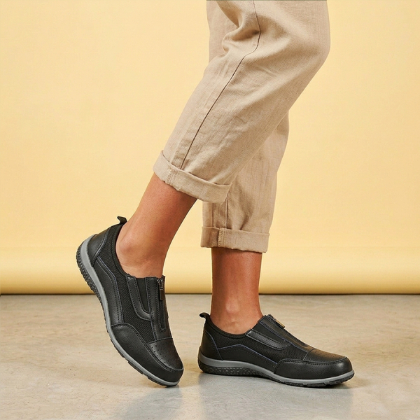 lady's shoes genuine leather/textile black 0161634