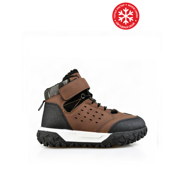 kids boots eco leather/textile brown